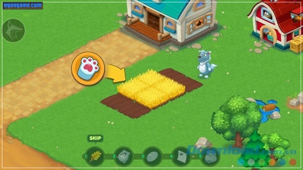 Người chơi thực hiện nhiệm vụ trồng trọt và thu hoạch